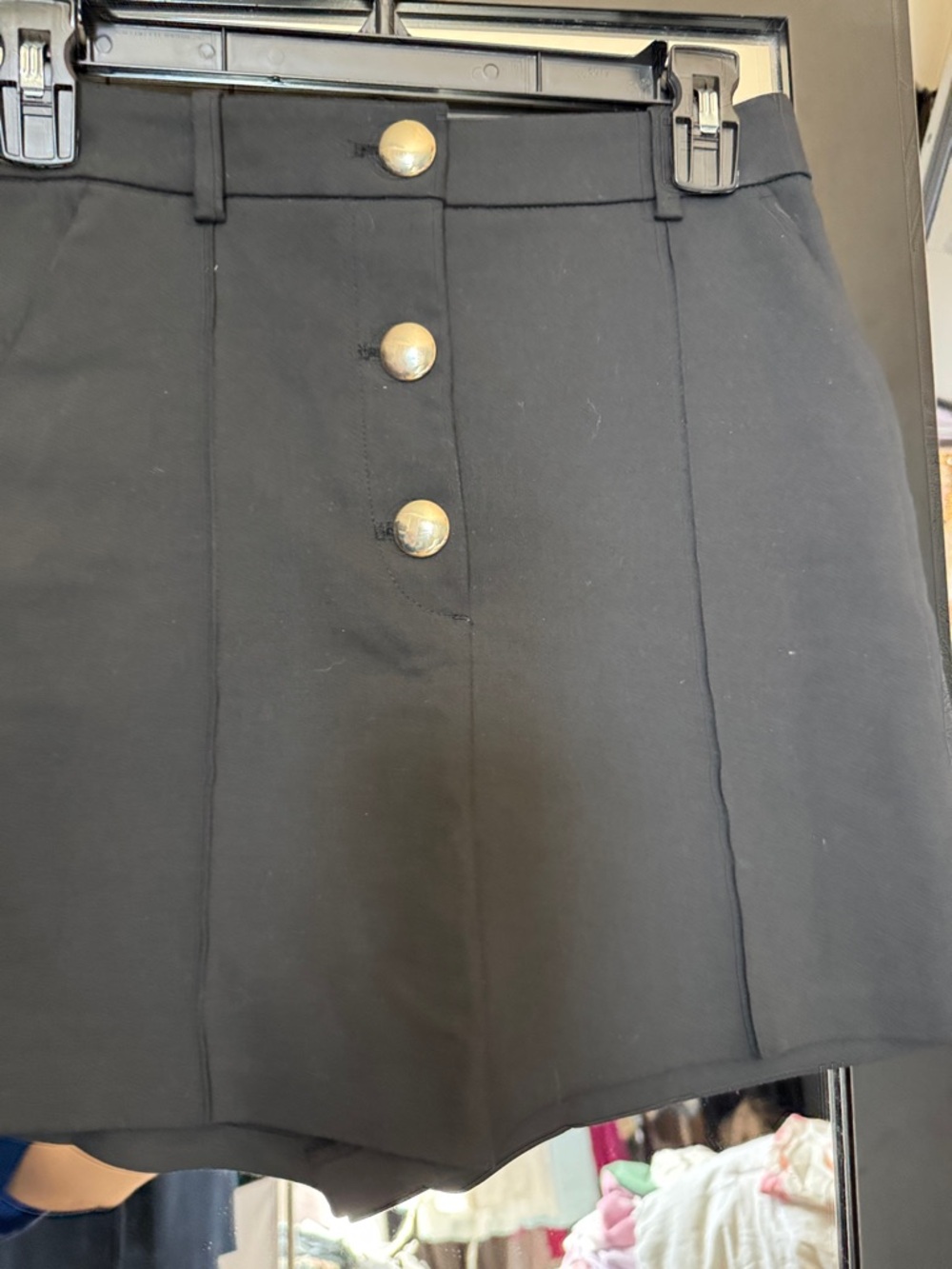 Zara Black High-Waist Button-Front Women's Shorts NWT- size S